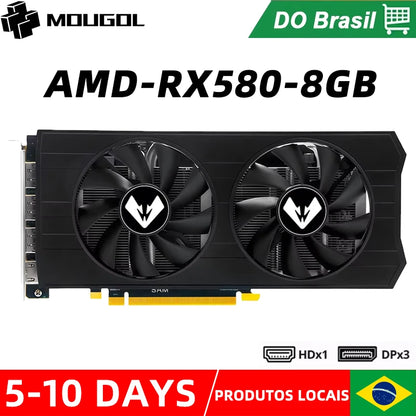 MOUGOL Original RX580 8G Video Card GDDR5 Memory Gaming Graphics Card Desktop Computer placa de video AMD Radeon rx 580 8gb GPU