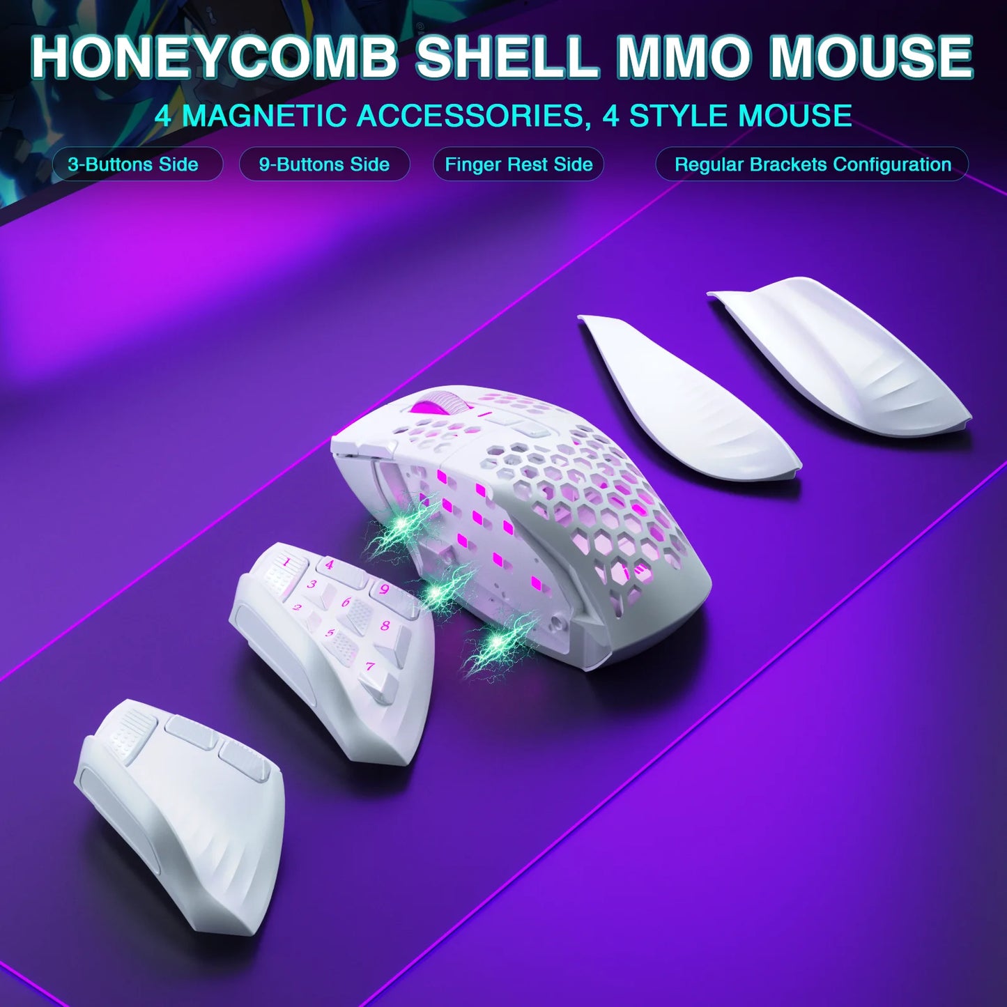 SOLAKAKA SM809 Pro Wireless MMO Gaming Mouse 16 Buttons 24000 DPI Wireles Mouse Ergonomic PAW3311 Sensor
