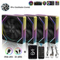 Wovibo PC Ventilador de Refrigeração para Computador 120mm ARGB Infinity Mirror PWM 4Pin 5V 3Pin Branco Preto 12cm Ventiladores