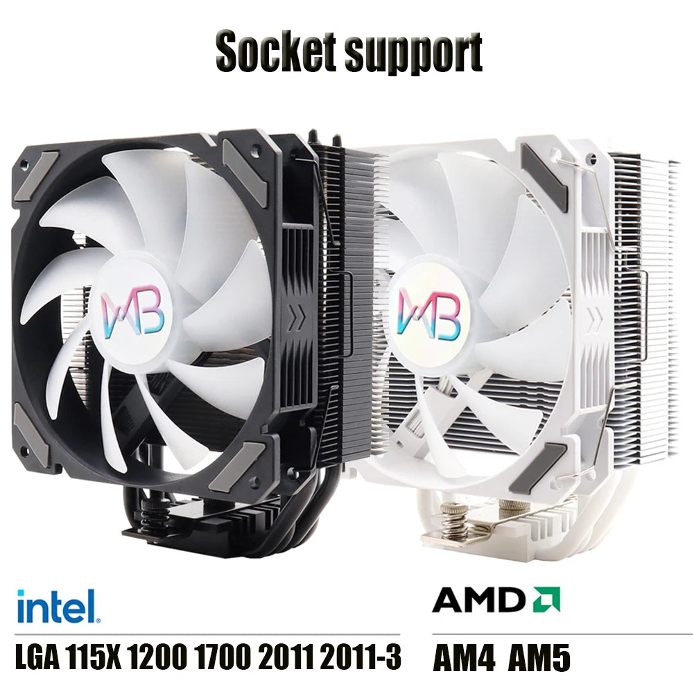 4 Heat Pipes CPU Cooler PWM 4PIN 120mm Fan Radiator for Intel LGA 1150 1151 1155 1200 1700 2011 AMD AM4 ARGB Refrigerador De
