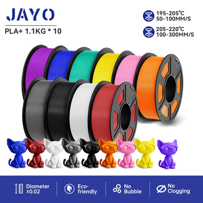 JAYO 5Rolls PLA/PLA Plus/petg/ABS/TPU/PLA meta/PLAYG/HS-PLA 3D Printer Filament 1.75mm FDM 3D Printer Materials for 3D Printer