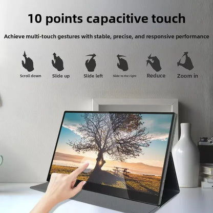15.6" FHD IPS Portable Touch Monitor, USB-C Plug & Play Second Screen for Laptop/Mobile/Switch/PS5/Xbox, for Gaming & Office