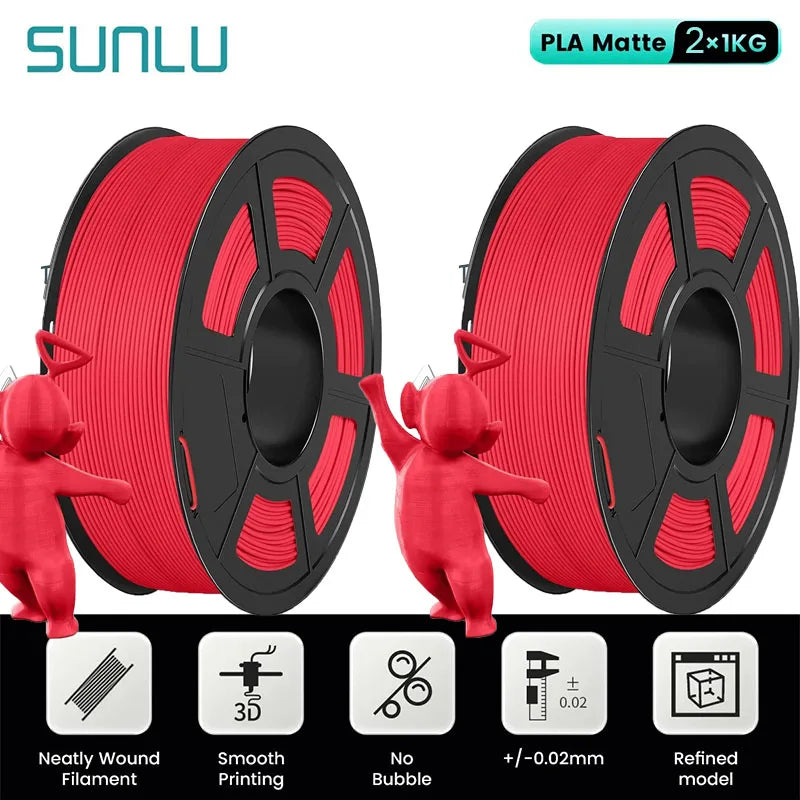 SUNLU Mix-Color 2Roll PLA/PLA Matte/Clear Filament 1.75mm 1kg Spool (2.2lbs) Neatly Wound Filament Fit Most FDM Printer