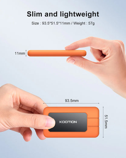 Kootion X1Max Portable SSD 2000MB/s 2TB 1TB 512GB USB3.2 Gen 2x2 External Solid State Drive PSSD for PC PS5 PS4 Laptop Desktop