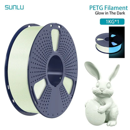 SUNLU 1KG Glow in The Dark PETG Filament Neatly Wound Luminous PETG Filament 1.75mm 1000g 3D Filament Fit Most FDM 3D Printers