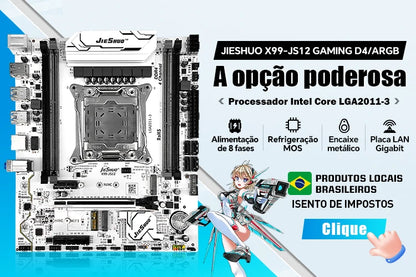 JIESHUO X99-JS11 Motherboard Set with Intel Xeon E5 2682 V4 CPU & Four-channel DDR4 16G  2133MHz RAM for Gaming Computer