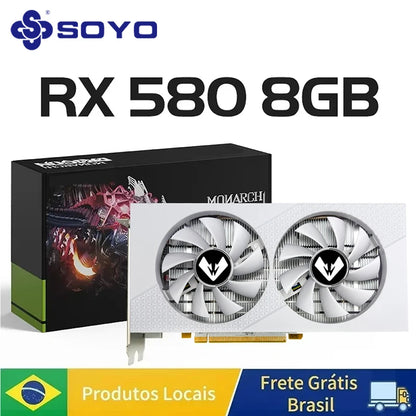 SOYO Graphics Cards AMD Radeon RX580 2048SP 8G GDDR5 256bit DVI DP Video Gaming Card Desktop Computer components GPU RX 580