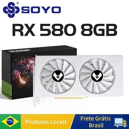 SOYO Graphics Cards AMD Radeon RX580 2048SP 8G GDDR5 256bit DVI DP Video Gaming Card Desktop Computer components GPU RX 580