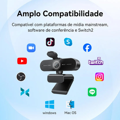 4K Webcam 1080P 60fps Video Camera EMEET C60E 4K Autofocus USB  Camera for Computer/PC Living/ Video Call/ Conference Web Cam