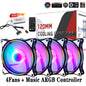 Wovibo 120mm Fan ARGB RGB Cooling Ventilador 6PIN Rainbow Computer Case Chassis Fans 12V Silent Adjust 12cm Aura Sync
