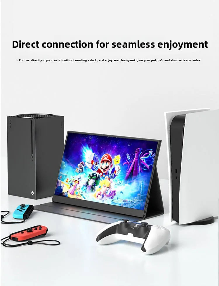 15.6" FHD IPS Portable Touch Monitor, USB-C Plug & Play Second Screen for Laptop/Mobile/Switch/PS5/Xbox, for Gaming & Office