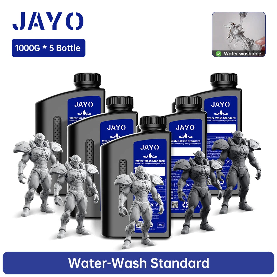 JAYO Water Washable Resin For 3D Printer 405nm UV Resin Water-Wash 3D Printer Resin For DLP LCD Printer 3D Printing Material