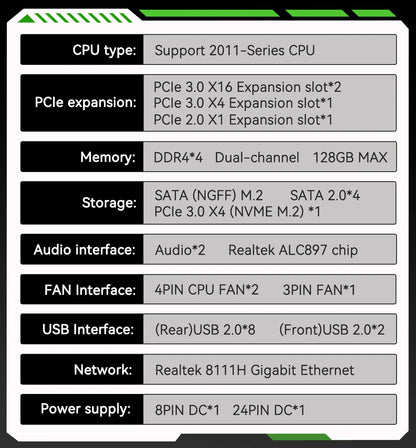 MACHINIST MR9A-H X99 Motherboard  Support Intel Xeon E5 V3 V4 LGA 2011-3 CPU and DDR4 RAM NVME M.2 Dual-channel USB3.0