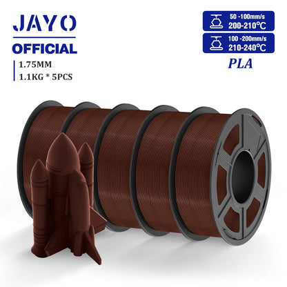 JAYO PLA Filament 1.75MM 5 Rolls/set 3D Printer Filament PLA For FDM 3D Printers Neatly Wound 3D Printing Filament Macaron Color