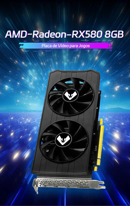 MOUGOL Original RX580 8G Video Card GDDR5 Memory Gaming Graphics Card Desktop Computer placa de video AMD Radeon rx 580 8gb GPU