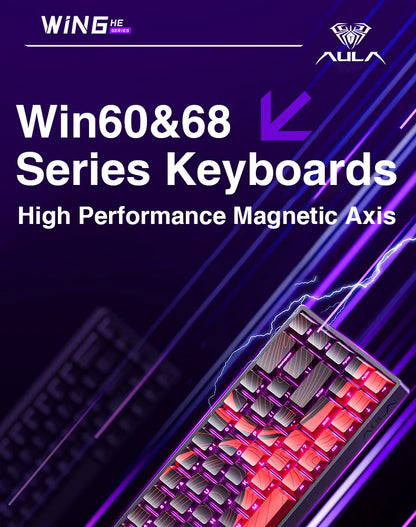 AULA WIN60 Magnetic Switch Keyboard Rapid Trigger 8K Return RGB Hotswap 60% Custom Gaming Keyboard