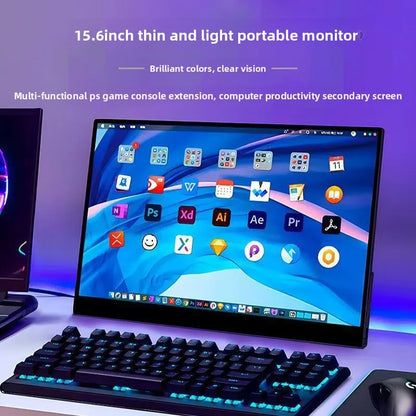 15.6" FHD IPS Portable Touch Monitor, USB-C Plug & Play Second Screen for Laptop/Mobile/Switch/PS5/Xbox, for Gaming & Office