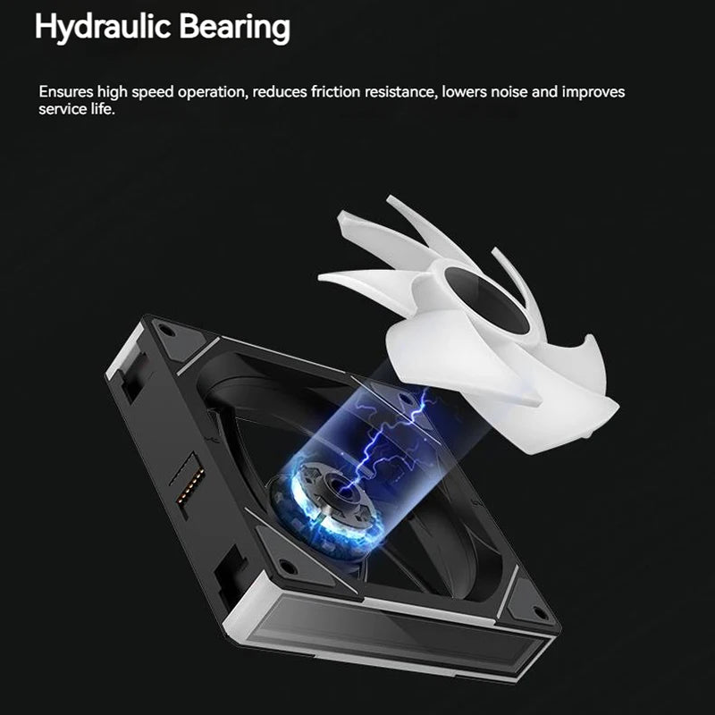 TEUCER JM-1 Fan Kit 3 in 1 ARGB Mirror Cycle Light Effect 4Pin PWM 800-2000RPM Water Cooling 360mm Wireless PC Cooler Fan