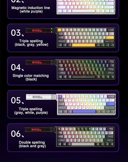 AULA WIN60 Magnetic Switch Keyboard Rapid Trigger 8K Return RGB Hotswap 60% Custom Gaming Keyboard