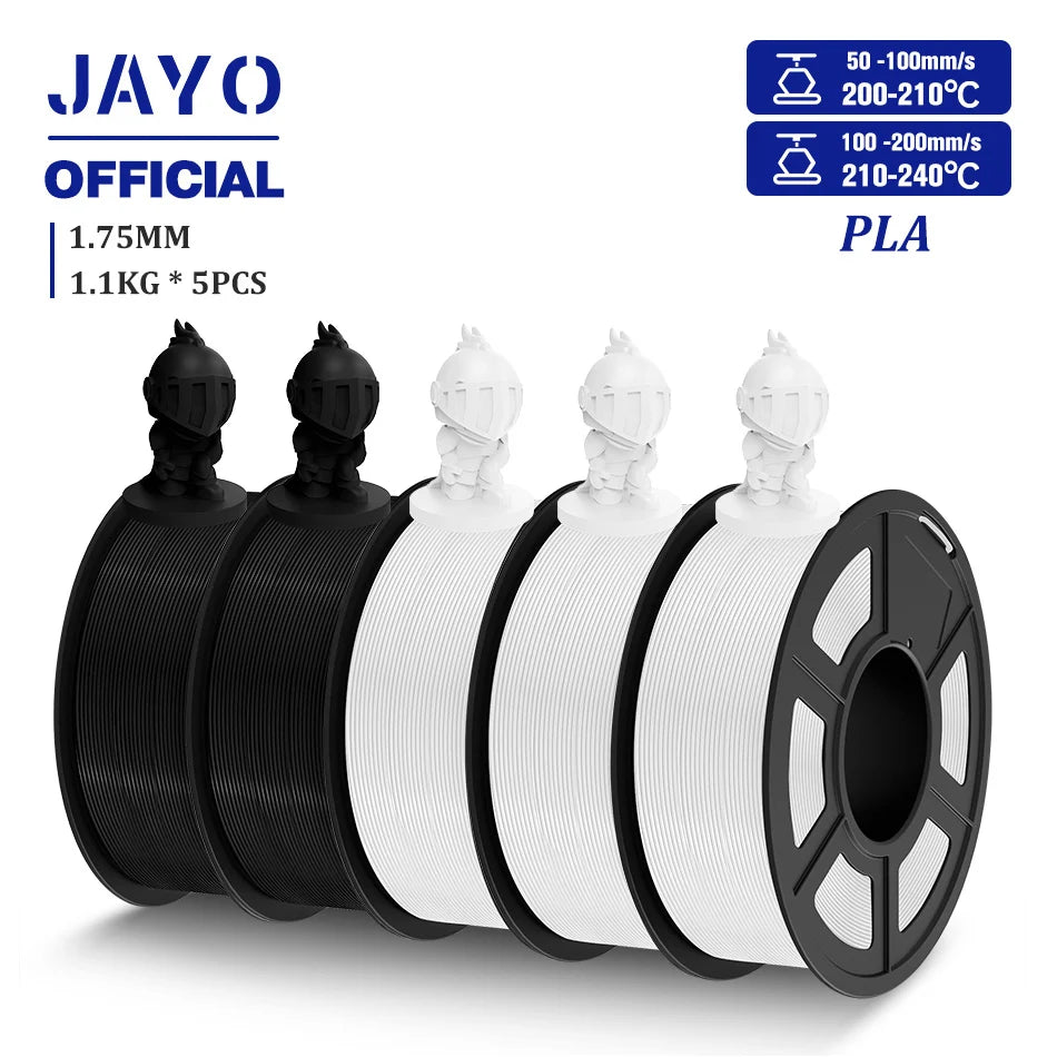 JAYO PLA Filament 1.75MM 5 Rolls/set 3D Printer Filament PLA For FDM 3D Printers Neatly Wound 3D Printing Filament Macaron Color