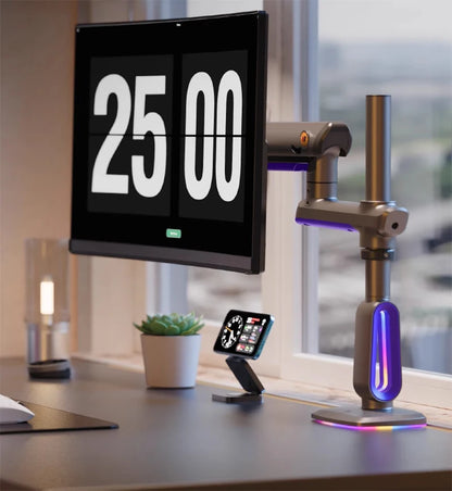 NB F7 E7 Gaming Monitor Arm 32-60 Inch Curved Arc Screen Desktop 2-20kgs Ultra Wide Monitor Holder Mount with RGB Light