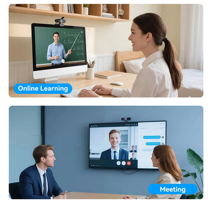 4K Webcam 1080P 60fps Video Camera EMEET C60E 4K Autofocus USB  Camera for Computer/PC Living/ Video Call/ Conference Web Cam