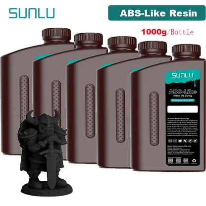 SUNLU 5KG ABS Like Resin 1000G/Bottle 405nm UV Curing Photopolymer Rapid 3D Resin for 2K 4K 6K 8K LCD/DLP/SLA 3D Printers
