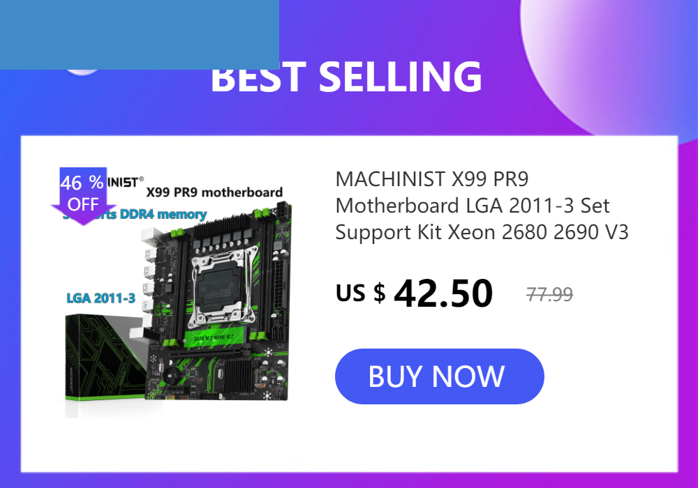 MACHINIST X99 PR9 Motherboard LGA 2011-3 Set Support Kit Xeon 2680 2690 V3 V4 CPU Processor Desktop Memory USB3.0 NVME/SATA M.2