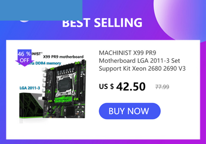 MACHINIST X99 PR9 Motherboard LGA 2011-3 Set Support Kit Xeon 2680 2690 V3 V4 CPU Processor Desktop Memory USB3.0 NVME/SATA M.2