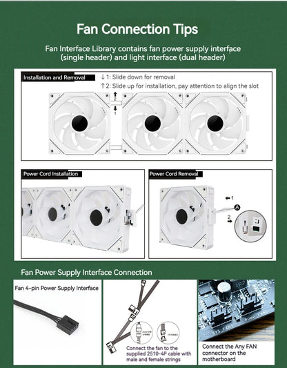 TEUCER JM-1 Fan Kit 3 in 1 ARGB Mirror Cycle Light Effect 4Pin PWM 800-2000RPM Water Cooling 360mm Wireless PC Cooler Fan