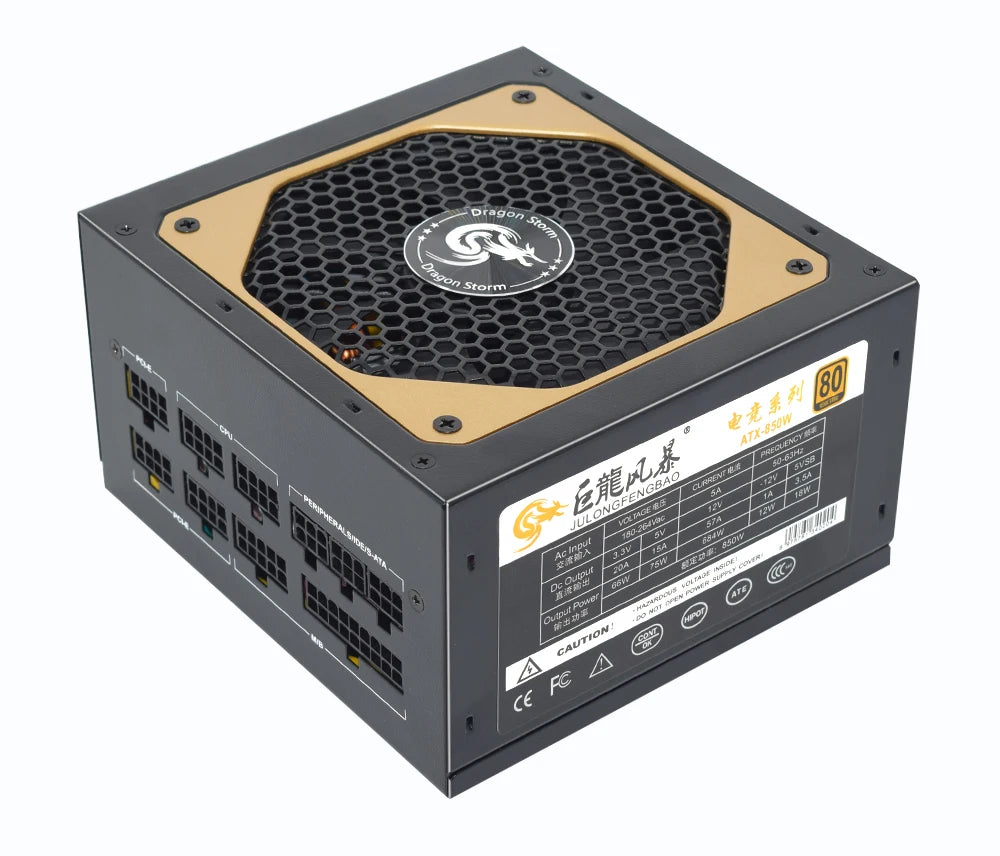 Full Modular ATX 850W 80Plus Gold 20+4Pin 12V Professional E-Sports Video Game Computer PSU For PC Desktop Power Supply