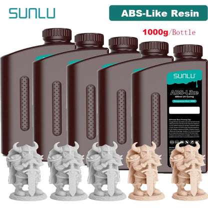 SUNLU 5KG ABS Like Resin 1000G/Bottle 405nm UV Curing Photopolymer Rapid 3D Resin for 2K 4K 6K 8K LCD/DLP/SLA 3D Printers