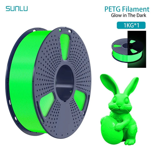 SUNLU 1KG Glow in The Dark PETG Filament Neatly Wound Luminous PETG Filament 1.75mm 1000g 3D Filament Fit Most FDM 3D Printers