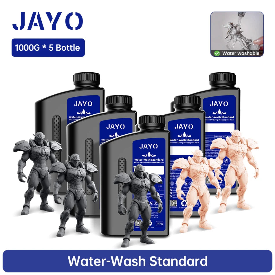 JAYO Water Washable Resin For 3D Printer 405nm UV Resin Water-Wash 3D Printer Resin For DLP LCD Printer 3D Printing Material