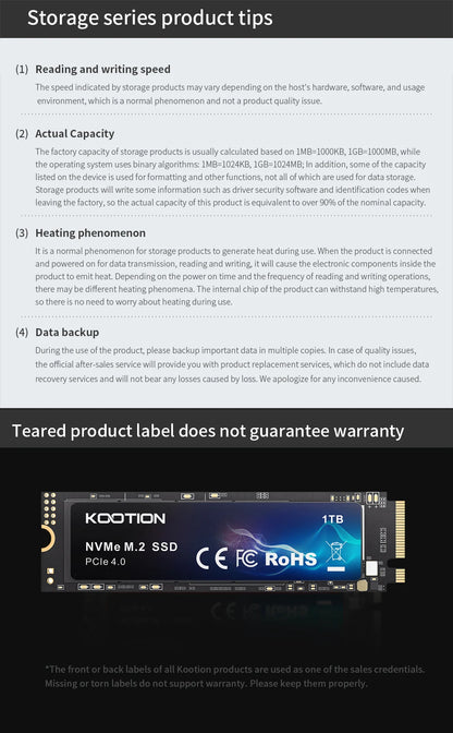 KOOTION X16 SSD Nvme M2 512GB 1TB 2TB Gen4 Nvme SSD Hard Disk M.2 2280 PCIe 4.0x4 Internal Solid State Drive for Laptop Desktop