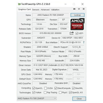 SOYO AMD Radeon RX580 8G Graphics Card GDDR5 Video Card HDMI DP DVI PCIE3.0x16 Gaming GPU RX 580 Cards Computer components