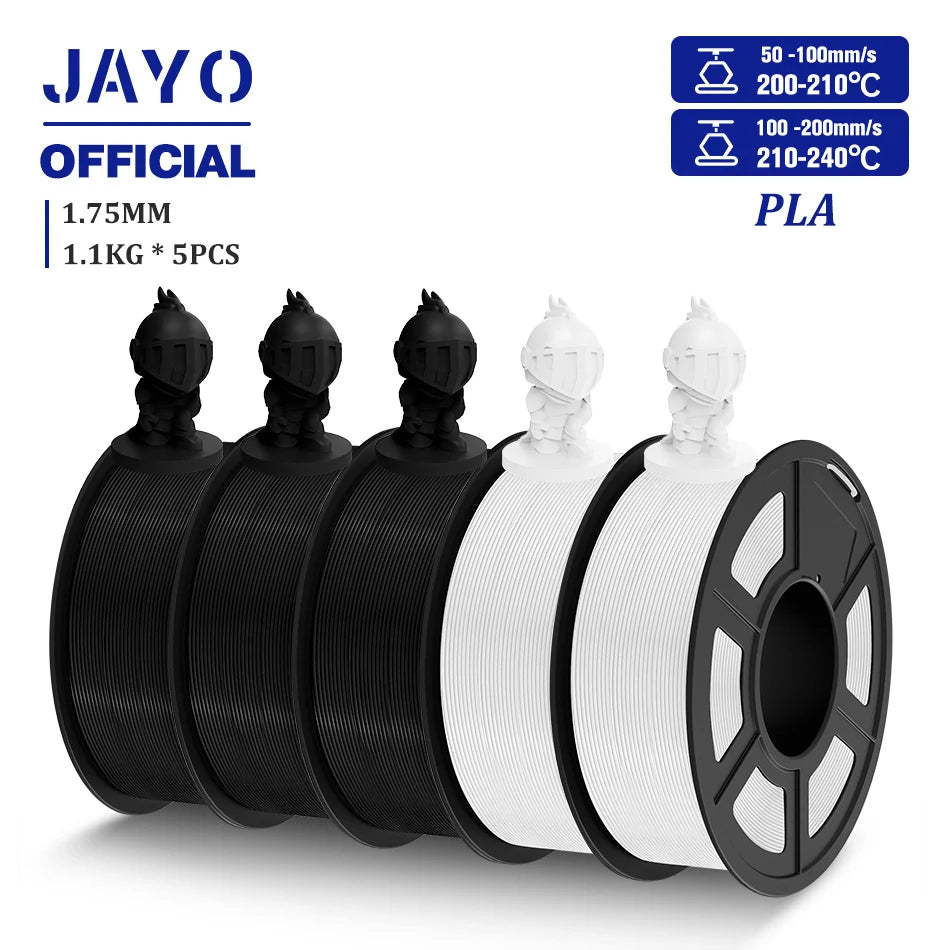 JAYO PLA Filament 1.75MM 5 Rolls/set 3D Printer Filament PLA For FDM 3D Printers Neatly Wound 3D Printing Filament Macaron Color