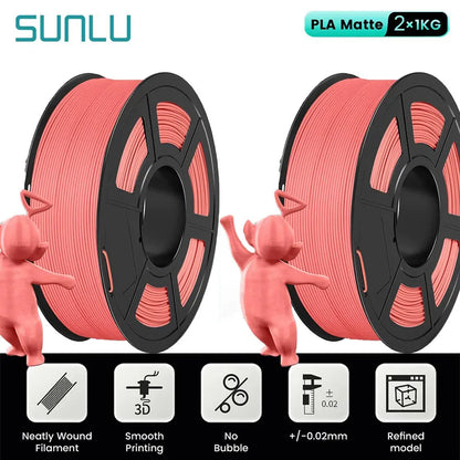 SUNLU Mix-Color 2Roll PLA/PLA Matte/Clear Filament 1.75mm 1kg Spool (2.2lbs) Neatly Wound Filament Fit Most FDM Printer