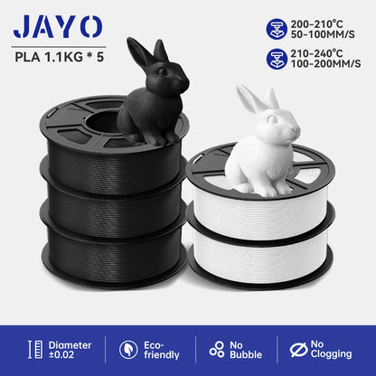 JAYO 5Rolls PLA/PLA Plus/petg/ABS/TPU/PLA meta/PLAYG/HS-PLA 3D Printer Filament 1.75mm FDM 3D Printer Materials for 3D Printer