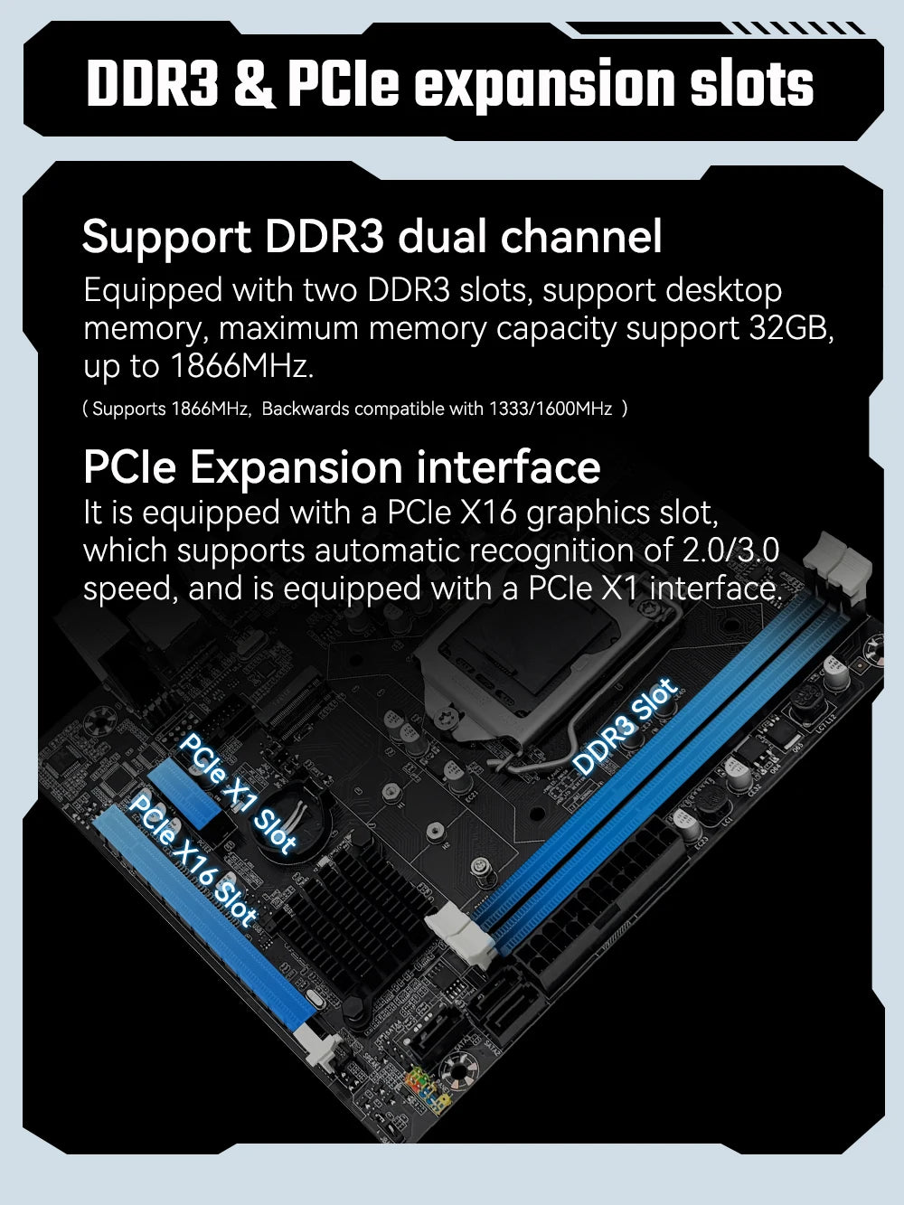 MACHINIST H61 Motherboard M.2 NVME PCIEx16 DVI Supports Dual-channel DDR3 RAM Intel Core 2/3 Gen CPU LGA1155 for Desktop PC