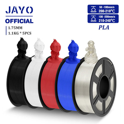 JAYO PLA Filament 1.75MM 5 Rolls/set 3D Printer Filament PLA For FDM 3D Printers Neatly Wound 3D Printing Filament Macaron Color