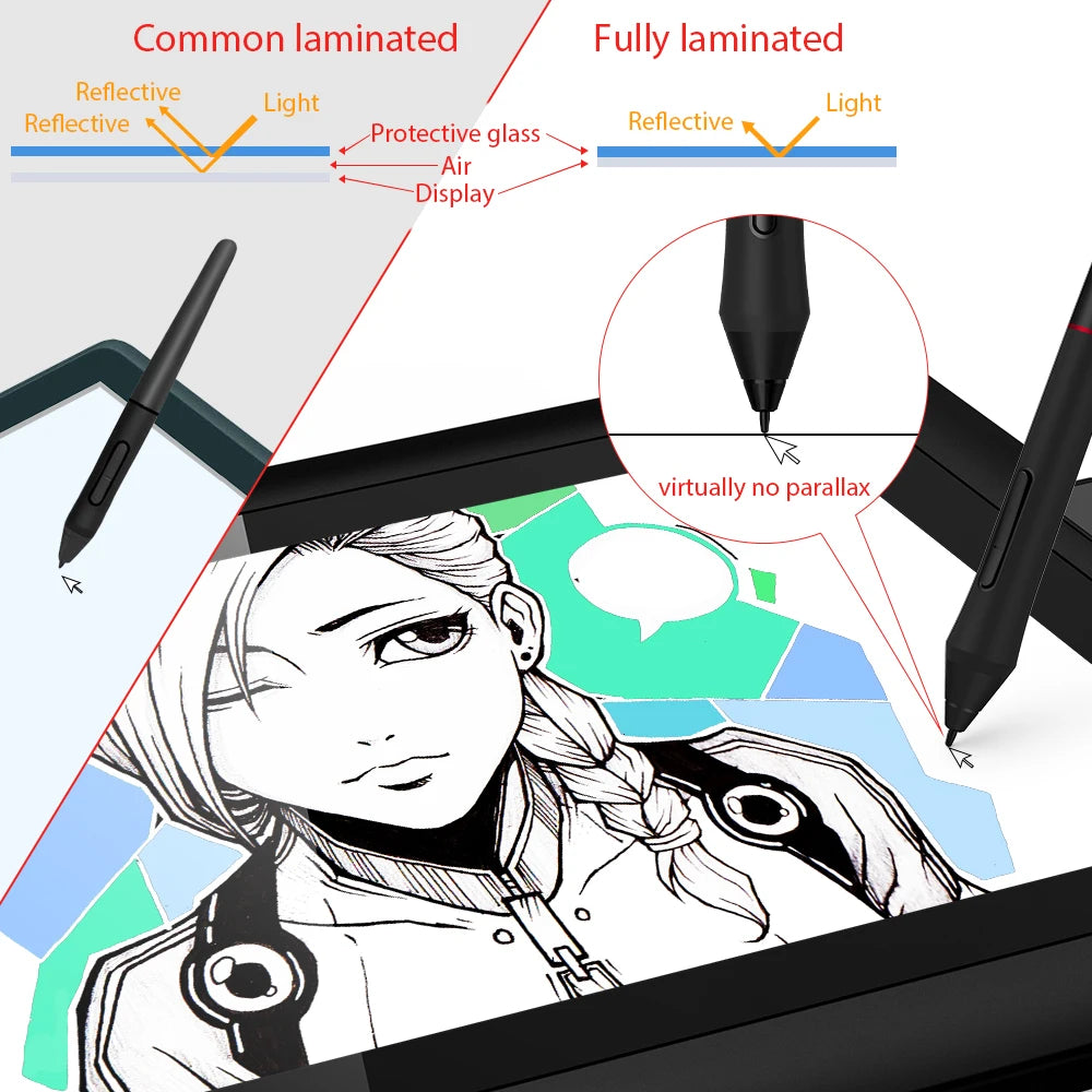 XPPen Artist 13.3 Pro V2 Graphics Tablet Drawing Monitor 13.3" Pen Display Animation Art Design Battery-free Stylus 16K Levels