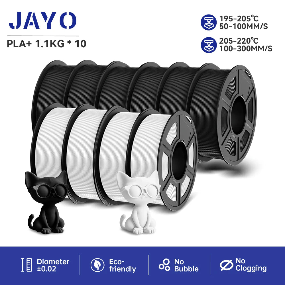 JAYO 5Rolls PLA/PLA Plus/petg/ABS/TPU/PLA meta/PLAYG/HS-PLA 3D Printer Filament 1.75mm FDM 3D Printer Materials for 3D Printer