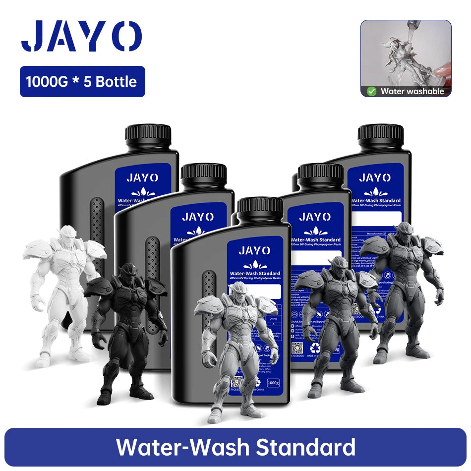 JAYO Water Washable Resin For 3D Printer 405nm UV Resin Water-Wash 3D Printer Resin For DLP LCD Printer 3D Printing Material