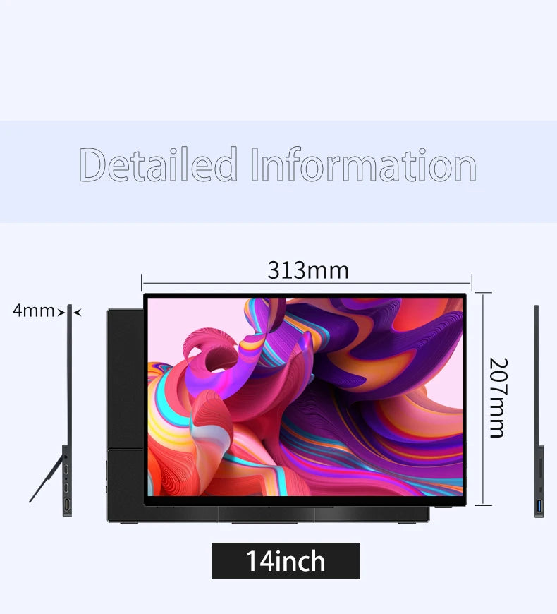 VCHANCE 14 Inch Portable Monitor 1920x1200p FHD Touchscreen HDMI-compatible Travel Display for Laptop Phone Xbox Switch PS4/5