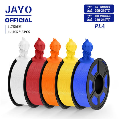 JAYO PLA Filament 1.75MM 5 Rolls/set 3D Printer Filament PLA For FDM 3D Printers Neatly Wound 3D Printing Filament Macaron Color