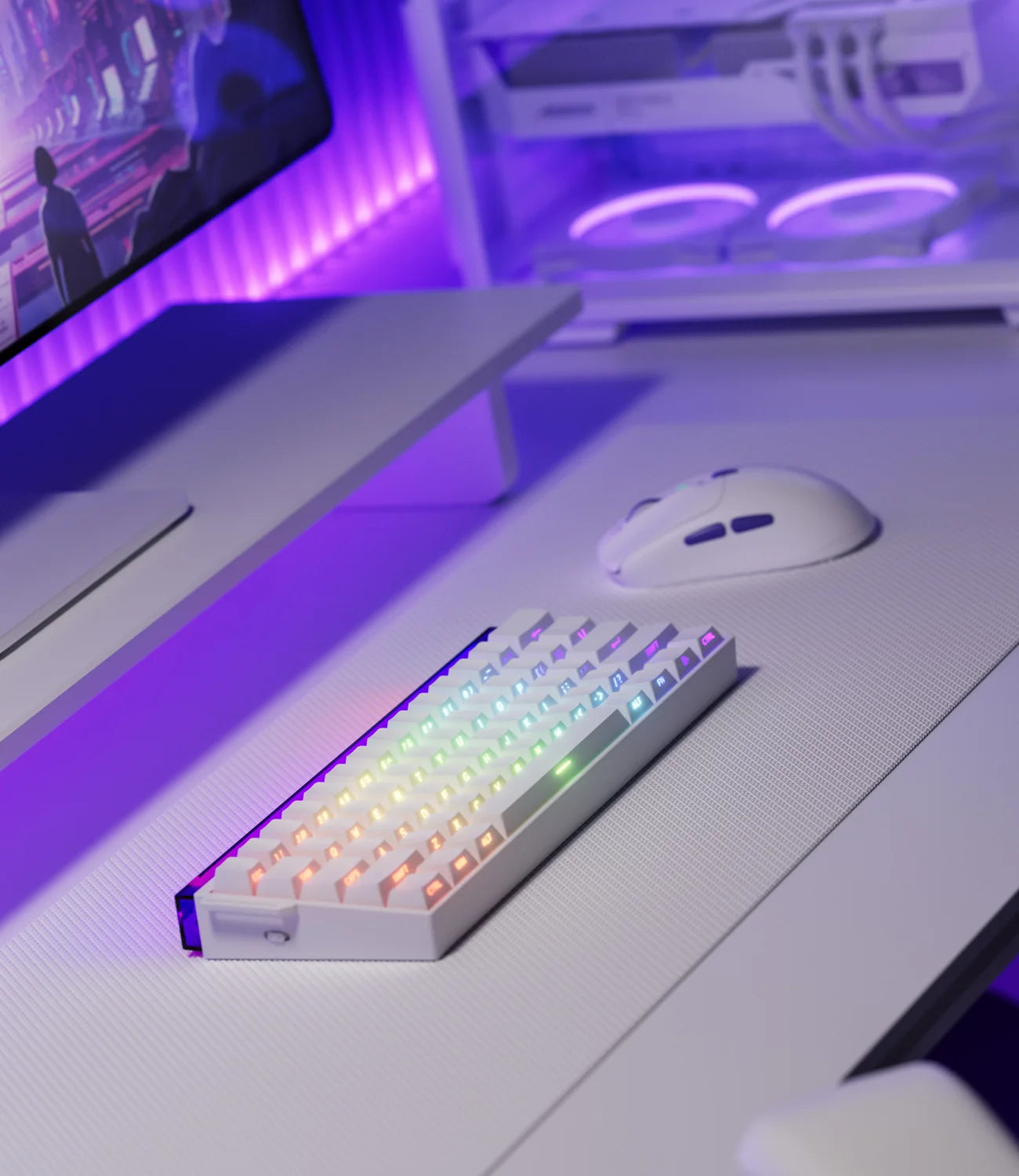 Veekos Shine60 HE Keyboard 60% AGRB with Lightbox RT0.01mm Magnetic Switch 8K Type-C Wired E-Sports Gaming Keyboard Do Brasil