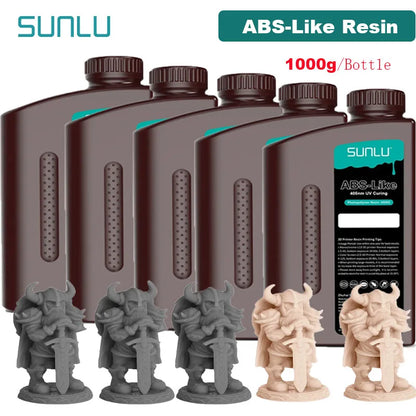 SUNLU 5KG ABS Like Resin 1000G/Bottle 405nm UV Curing Photopolymer Rapid 3D Resin for 2K 4K 6K 8K LCD/DLP/SLA 3D Printers