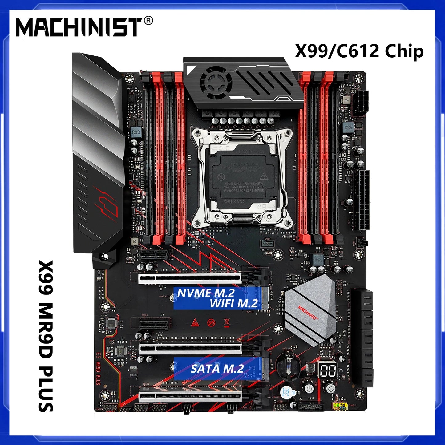 MACHINIST MR9D PLUS X99 Motherboard Support DDR4 Four channels Memory and LGA2011-3 Xeon E5 V3/V4 Processor x99/c612 Chip USB3.0