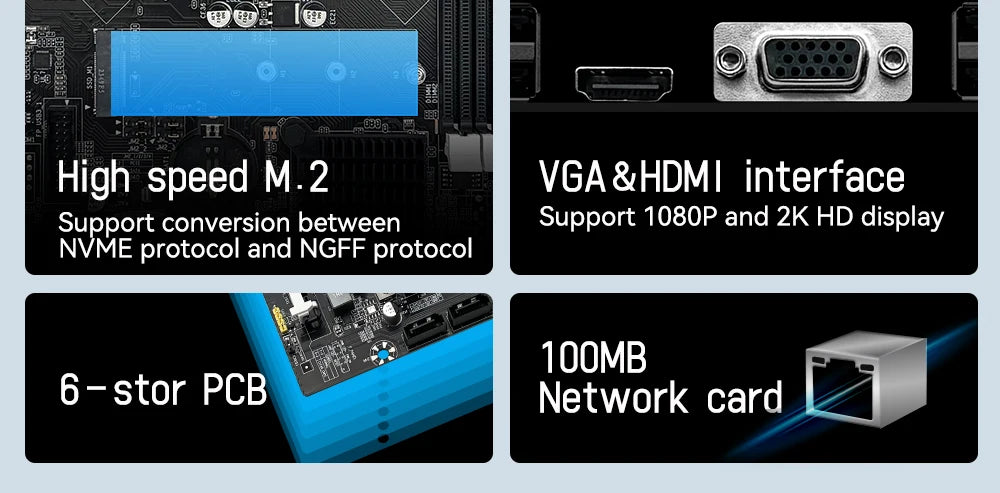 MACHINIST H61 Motherboard M.2 NVME PCIEx16 DVI Supports Dual-channel DDR3 RAM Intel Core 2/3 Gen CPU LGA1155 for Desktop PC